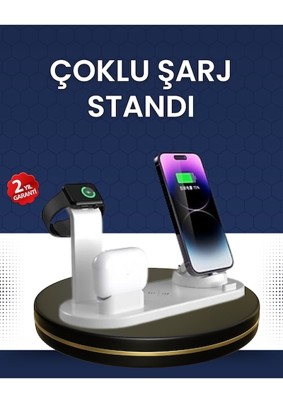 Lvsqvr Modern Tasarımlı Çok Fonksiyonlu Kablosuz Şarj Standı