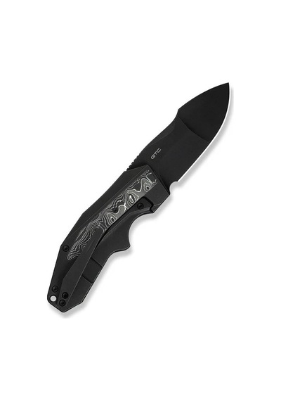 We Knife Coral Black Titanium Handle With Aluminum Foil Carbon Fiber Inlay Black Stonewashed Cpm 20cv Blade Kamp Çakı Siyah We Knife Coral Black Titanium Handle With Aluminum Foil Carbon Fiber Inlay Black Stonewashed Cpm 20cv Blade Kamp Çakı Siyah