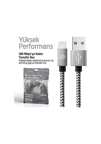 Hızlı Usb Lightning Kablo 3 Lü Şarj Kablosu Seti - Xs/x/8 Plus/7/7 Plus/6/6 Plus/6s/6s Plus/5/5s/5c/se&ipad İle Uyumlu Siyah Beyaz