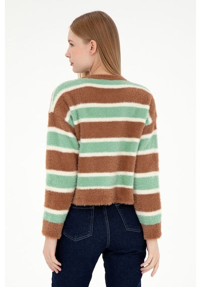 U.S. Polo Assn. Kadın Camel Bisiklet Yaka Kazak 50293145-VR015