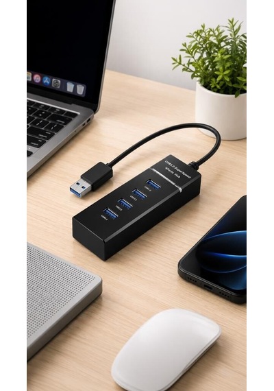 Premium Usb Hub 4 Port Çoklayıcı 3.0 Çoğaltıcı Yd32 Siyah Aparat Donanım Masaüstü