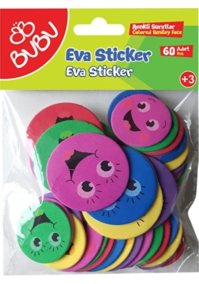 Bu-bu Eva Sticker Renkli Suratlar 60 Lı Bubu-st0142