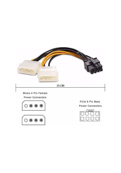 8 Pin Ekran Karti Power Kablosu - Pcıe Ekran Kartı Güç Kablo 8 Pin Power To Molex