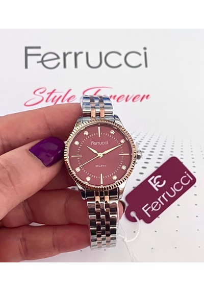 Ferrucci Fc59875 Retro Model Sade Şık Çelik Kordon Ve Kasa Kadın Kol Saati+bileklik Hediye Gümüş - Rose Gold Ferrucci Fc59875 Retro Model Sade Şık Çelik Kordon Ve Kasa Kadın Kol Saati+bileklik Hediye Gümüş - Rose Gold