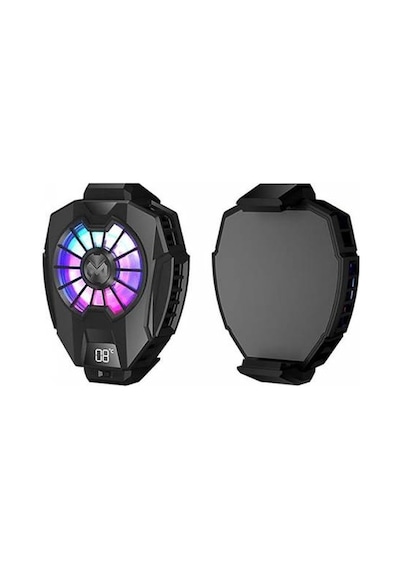 Coofbe RGB Led Işıklı Telefon Isı Göstergeli Telefon Soğutucu Fan