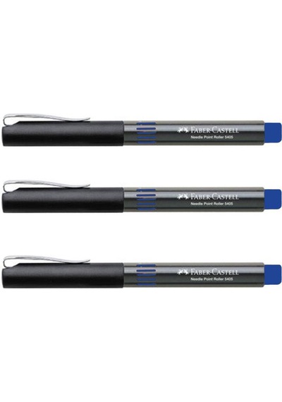Faber-Castell 5405 Roller Kalem 0.5 Mm Iğne Uçlu Mavi 3'Lü