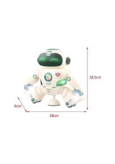 3d Disko Işıklı Ve Müzikli Dans Eden Elektronik Robot Oyuncak 20 Cm.