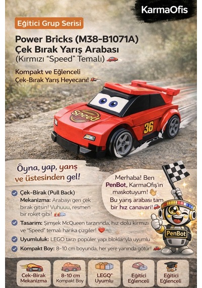 Power Bricks M38-b1071a 45 Parça Çek Bırak Yarış Arabası Kırmızı Speed Temalı Oyuncak Araba Power Bricks M38-b1071a 45 Parça Çek Bırak Yarış Arabası Kırmızı Speed Temalı Oyuncak Araba