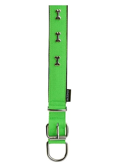Actirex Neon Kemik Desenli Köpek Boyun Tasması Yeşil S 2.5 x 37 - 45 CM