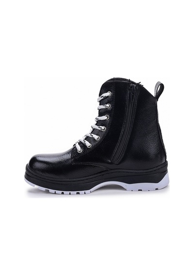Kiko Kids Termo Taban Kız Çocuk Bot 610 Çatlak Siyah - Beyaz Beyaz - Siyah