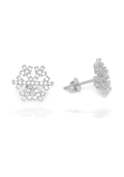 Brezza Lusso Jewelry 925 Ayar Gümüş Kar Tanesi Kadın Küpe Gümüş