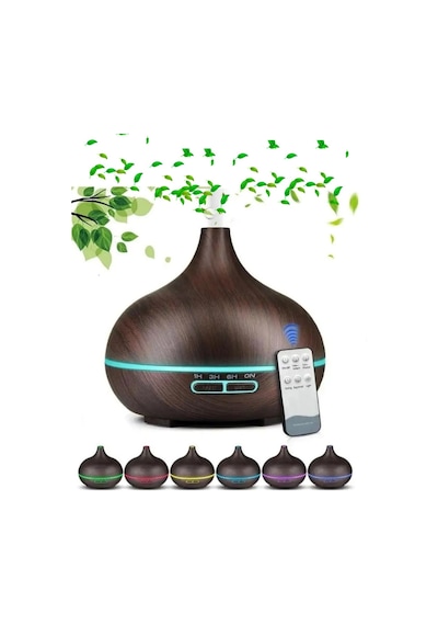 Uzaktan Kumandalı 550 Ml Aroma Difüzörü Ultrasonik Hava Nemlendirici 7 Renk Led