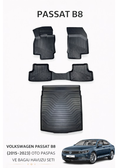 Volkswagen Passat B8 2015+ 3d Oto Paspas Ve Bagaj Havuzu İkili Set
