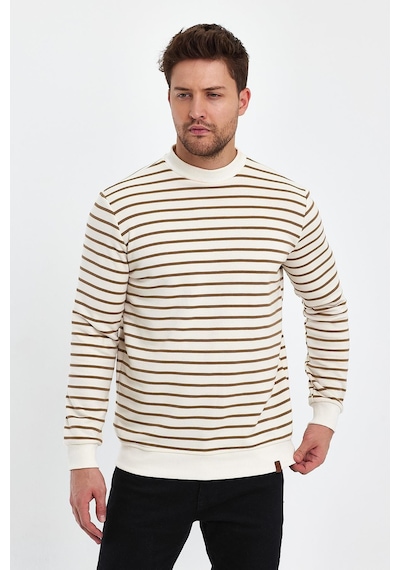 Alexander Gardi Alexandergardı Bisiklet Yaka Çizgili Sweatshirt E23-761a-erk Kahverengi