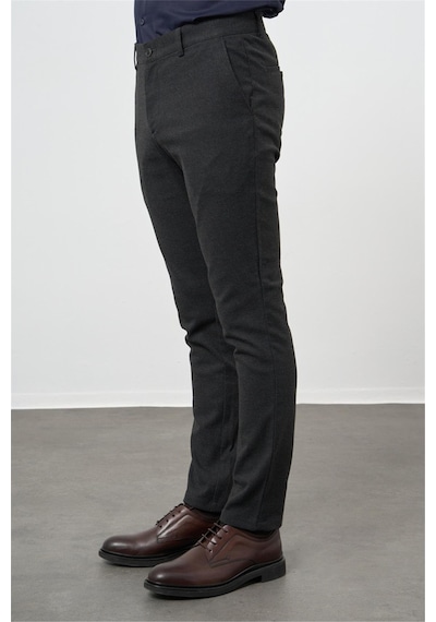 İmza Siyah Düz Gabardin Slim Fit Casual Pantolon 1003245108 Siyah