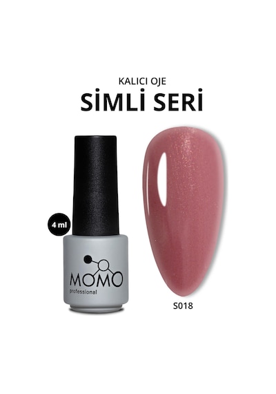 Momo Professional Kalıcı Oje S018 Simli Gül Kurusu 4 ML