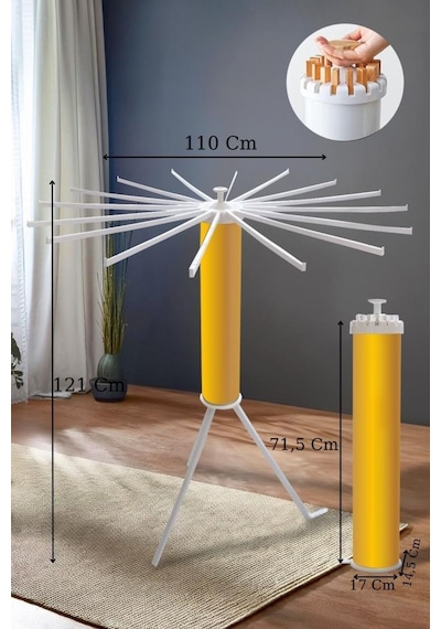 House Plus Hely Açılıp Kapanabilir 360 Dönebilen Kurutmalık Askısı Gold Krt57058-5 Altın