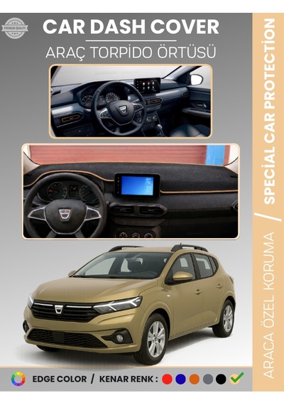 Dacıa Sandero 2021+ Ekranlı Model Torpido Örtüsü Torpido Koruma Çatlamayı Engeller Tam Uyum - 714 Stiloto