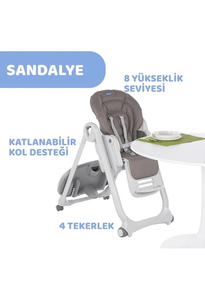Mey İthalat Mama Sandalyesi Brown Renkli