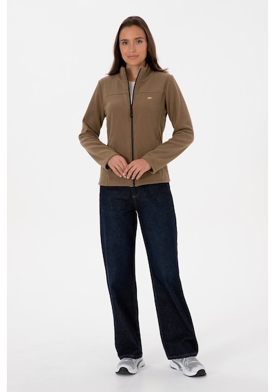 U.S. Polo Assn. Kadın Haki Fermuarlı Dik Yaka Polar Sweatshirt 50316729-VR027