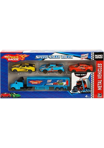 Toysan 3'lü Metal Arabalı Mini Tır Seti Toy-40 Çok Renkli