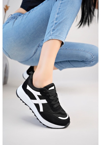 Mcdark Kadın Siyah Beyaz Sneakers Günlük Spor Ayakkabı