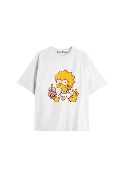 Kalic Studio Y2k Vintage Simpson Baskılı Beyaz T-shirt Kod 259 Beyaz-259 Kalic Studio Y2k Vintage Simpson Baskılı Beyaz T-shirt Kod 259 Beyaz-259