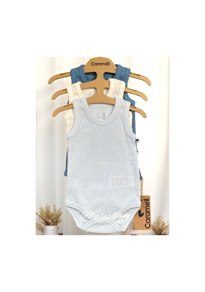 Altıntaş Baby Caramell Yumuşak Ve Nefes Alabilen %100 Pamuk 3'lü Body Set Erkek Bebek Mavi Mavi