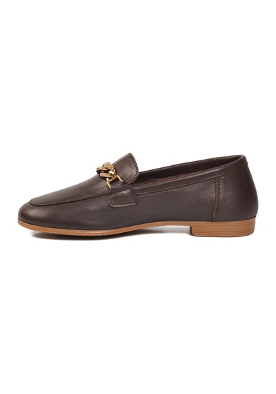 Ayakmod Kahve Hakiki Deri Kadın Casual Ayakkabı 2082-1 Z