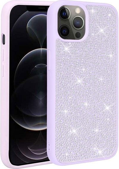 Apple Uyumlu iPhone 12 Pro Parlak Taşlı Tasarım Zore Ston Kapak