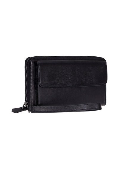 Bloominbag Bloomporter Obsidian Black Hakiki Deri Telefon Bölmeli Cüzdan Siyah