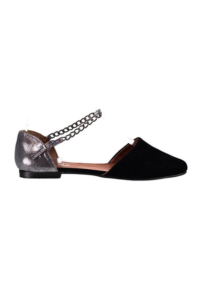 Fox Shoes Siyah/platin Kadın Babet B726024402 Siyah - Platin