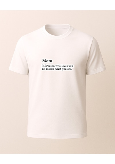 Mom N. Baskılı T-shirt Beyaz