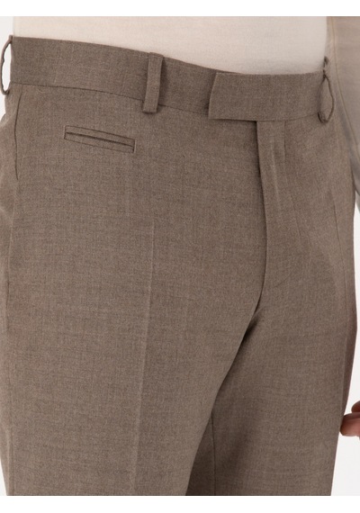 Cacharel Camel Slim Fit Yün Karışımlı Mikro Desenli Klasik Pantolon Kahverengi Cacharel Camel Slim Fit Yün Karışımlı Mikro Desenli Klasik Pantolon Kahverengi