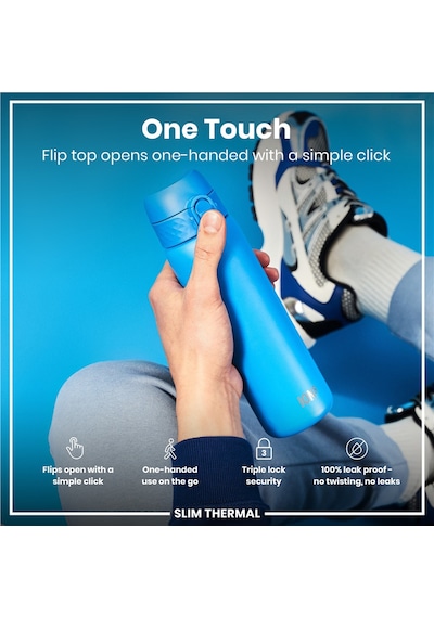 Ion8 - İnce Su Termosu - Mavi - 500 Ml - Sızdırmaz