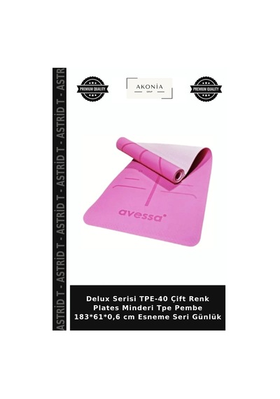 Delux Serisi Tpe-40 Çift Renk Plates Minderi Tpe Pembe 183 61 0,6 Cm Esneme Seri Günlük