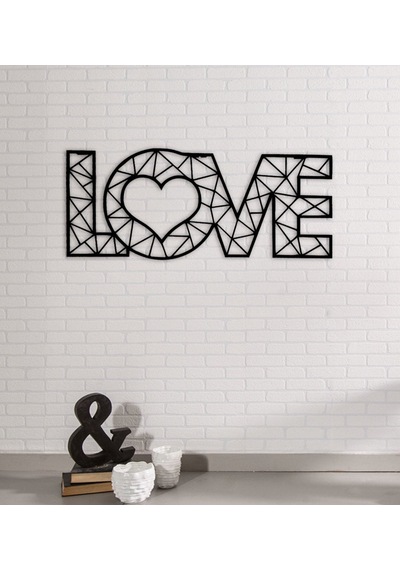 Love Figürlü Metal Duvar Objesi