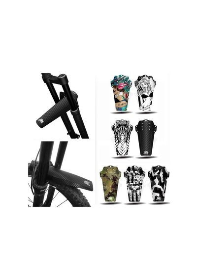 Enlee Mtb Bisiklet Ön Maşa Kadro Bağlantılı Çamurluk Trekking Light Camo Cırt Bağlantılı Siyah - Gri