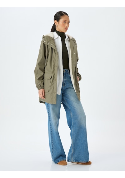 Koton Cepli Çıt Çıt Düğme Kapamalı Cepli İçi Peluş Astarlı Kapüşonlu Oversize Suni Deri Parka Haki 5wak00125ew Haki Koton Cepli Çıt Çıt Düğme Kapamalı Cepli İçi Peluş Astarlı Kapüşonlu Oversize Suni Deri Parka Haki 5wak00125ew Haki