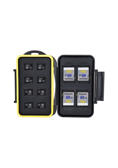 JJC MC-SDMSD12 4 Adet SD Ve 8 Adet Micro SD Hafıza Kartları İçin Muhafaza Kabı