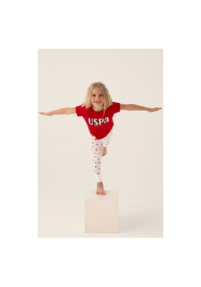 U.s. Polo Assn. Lisanslı Text Printed Kırmızı Kız Çocuk Pijama Takımı Kırmızı, Sarı U.s. Polo Assn. Lisanslı Text Printed Kırmızı Kız Çocuk Pijama Takımı Kırmızı, Sarı