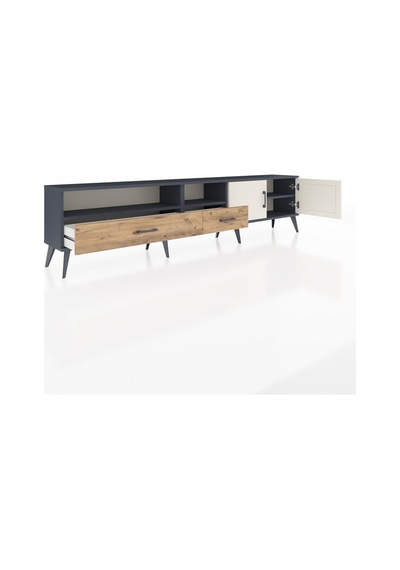 Arges Tv Ünitesi 3 Raflı 2 Çekmeceli 2 Kapaklı 220x30x51 Antrasit-aytaşı/çam Aytası/atlas Çam - Antrasıt Arges Tv Ünitesi 3 Raflı 2 Çekmeceli 2 Kapaklı 220x30x51 Antrasit-aytaşı/çam Aytası/atlas Çam - Antrasıt
