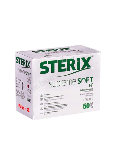 Sterix Steril Eldiven Pudrasız 50'li Kutu - No: 8,5