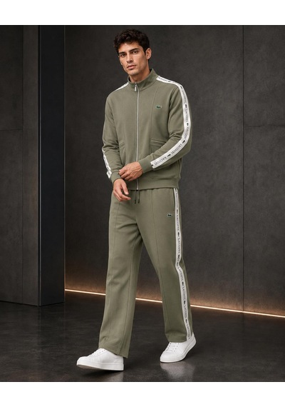 Stormwear Erkek Yazı Şerit Detaylı Dik Yaka Fermuarlı Eşofman Takımı Haki