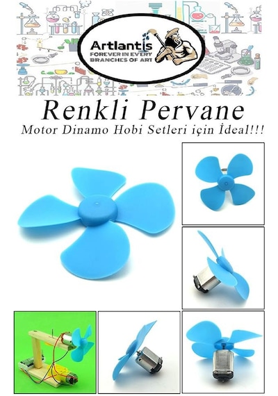 Deney Eğitim Pervanesi 10 Adet Çok Renkli