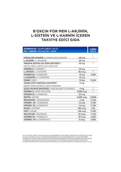 Bioxcin Men's Hair 30 Tablet
