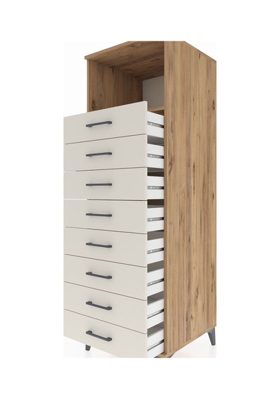 Kronos Dolap Tek Raflı 8 Çekmeceli 60x59x182 Çam-aytaşı Atlas Çam