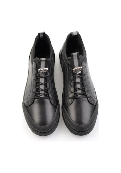 Bambi Siyah Hakiki Deri Erkek Sneaker E01585504143