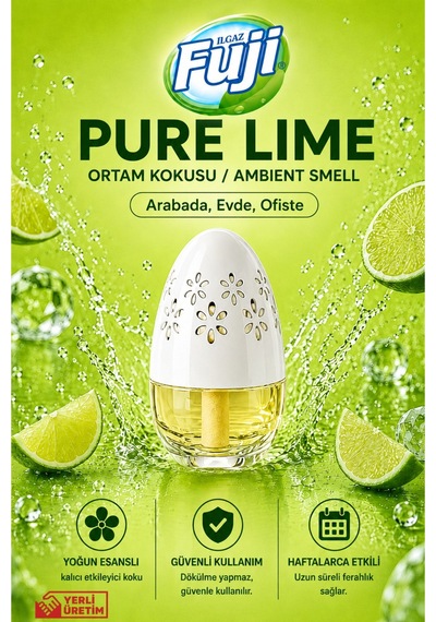 Ilgaz Fuji Limon Kokulu Araç, Wc, Oda Ve Ortam Kokusu 100 Ml Pure Lime Kalıcı Kavanoz Koku