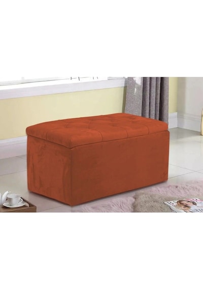 Lüks Sandıklı Kapitoneli Puf 70 Cm Turuncu